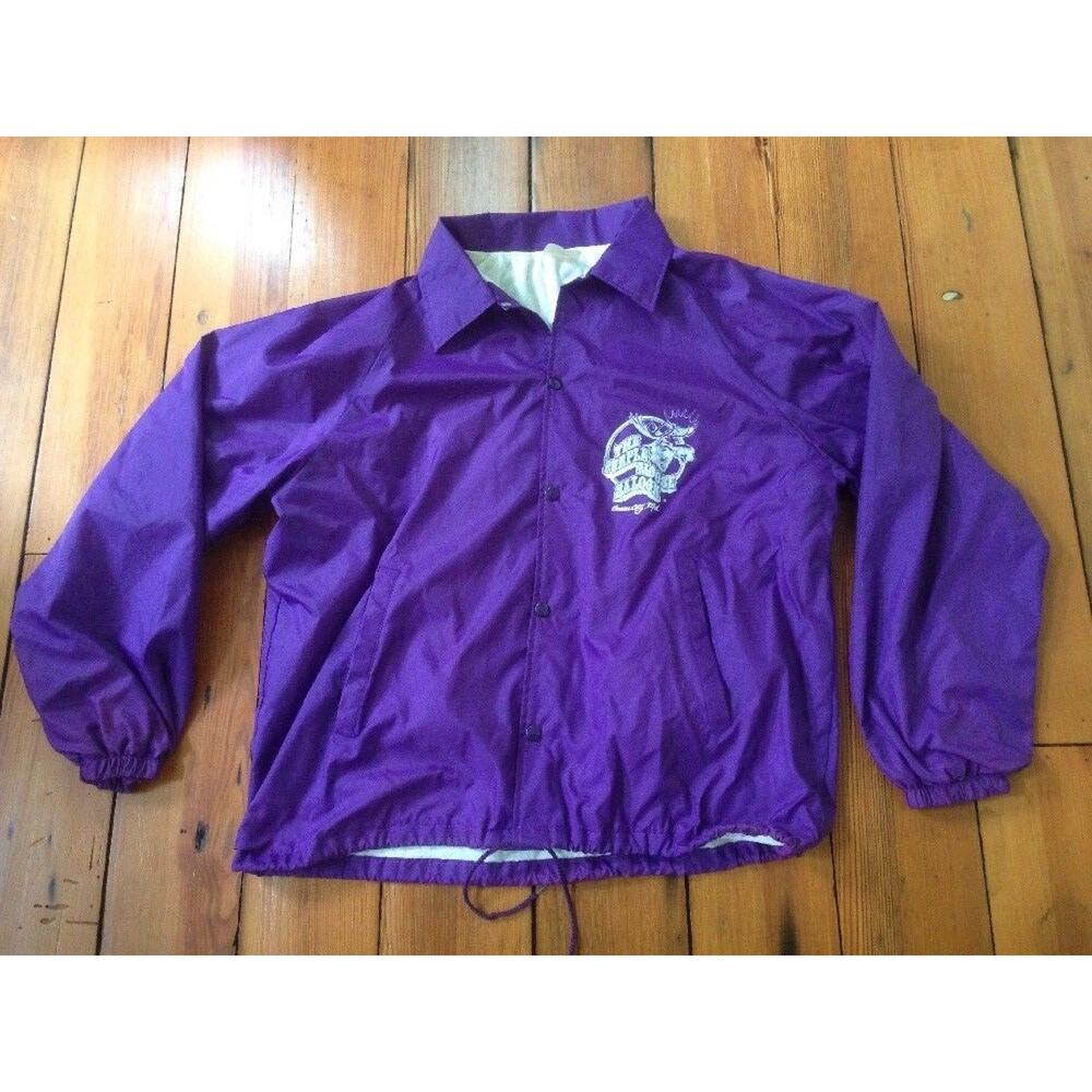 Vtg Purple Moose Saloon Ocean City MD Windbreaker Parka Jacket USA XL 52"